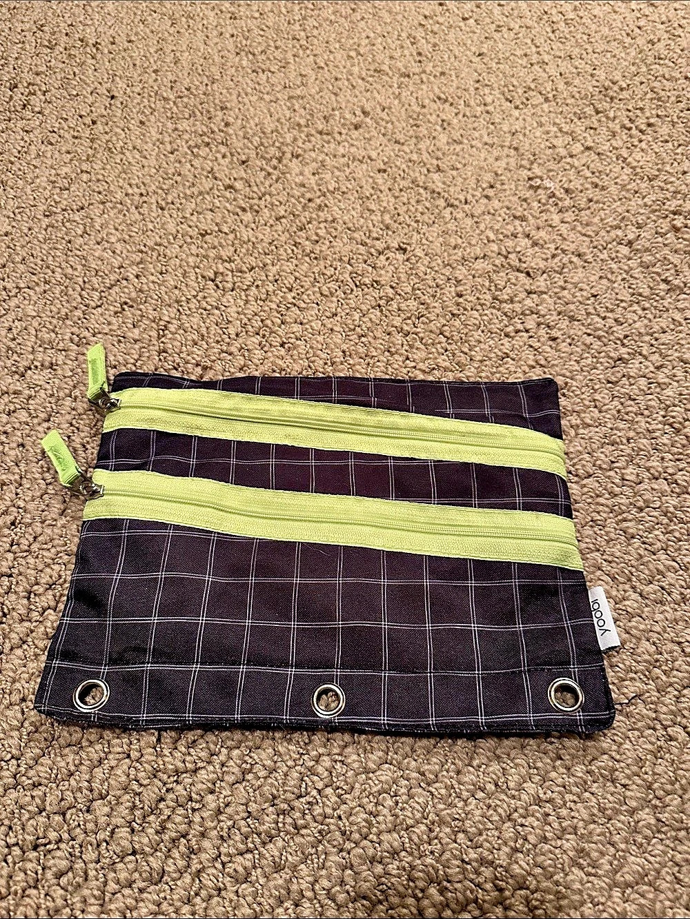Yoobi pencil Pouch in Black & Green